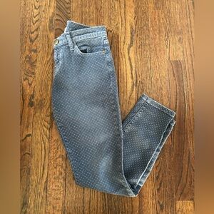 Current/Elliott Women’s 26 The Stiletto Blue Polka Dot Low-Rise Skinny Jeans